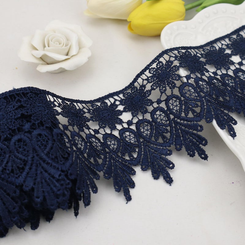 AIETSYEI البحرية الدانتيل تقليم 5 ياردة واسعة Venise شريطة من الدانتيل المطرزة حافة التشذيب للخياطة Crafts بها بنفسك الحرف الزفاف زين ديكور المنزل - Image 1
